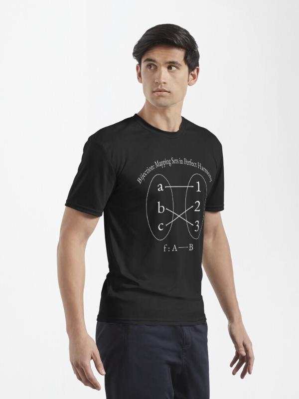 Active T-Shirt with the 'Bijection: Mapping Sets in Perfect Harmony' design